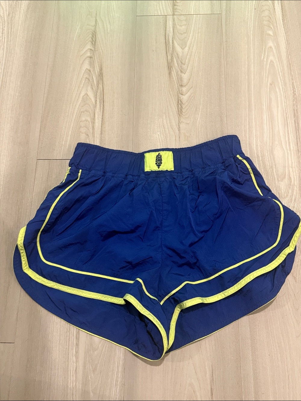 FP Movement by Free People Navy Athletic Shorts with Yellow Trim